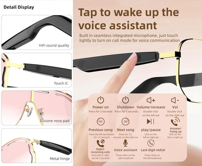 🕶️ Smart Bluetooth Sunglasses – Music & Style 🎵