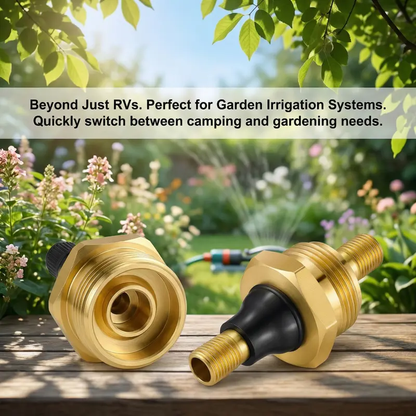 2-PCS RV Water Line Blowout Plug – Brass Air Compressor Winterizing Adapter for RV, Camper, Trailer & Boat Plumbing Systems