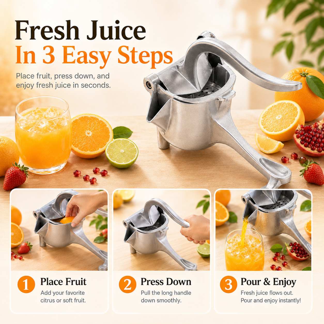 🍋Fruit Juicer—Ready to enjoy fresh juice anytime.🍊