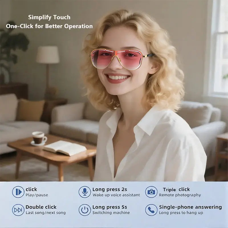 🕶️ Smart Bluetooth Sunglasses – Music & Style 🎵