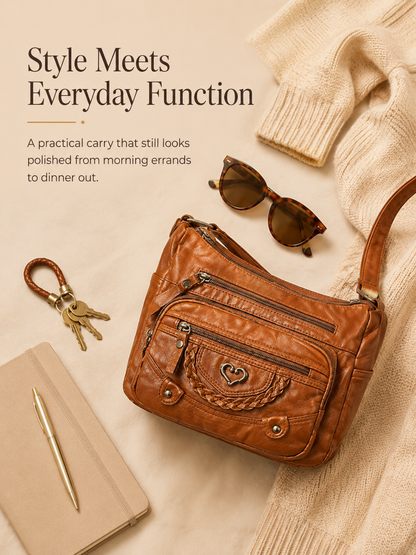 📢📢50% OFF !! ⏰Women's Soft PU Leather Multi-Pocket Crossbody Bag