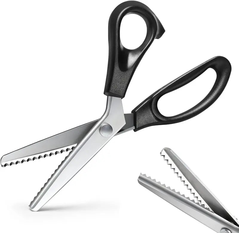 ✂️ Professional Pinking Shears – Stainless Steel Zigzag Fabric Cutting Scissors