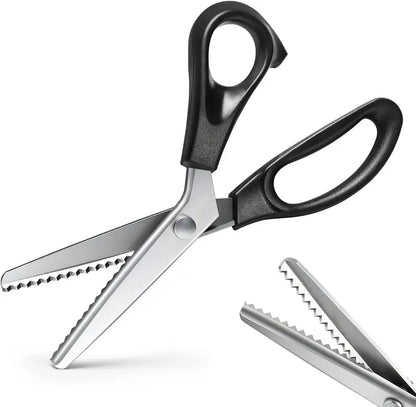 ✂️ Professional Pinking Shears – Stainless Steel Zigzag Fabric Cutting Scissors