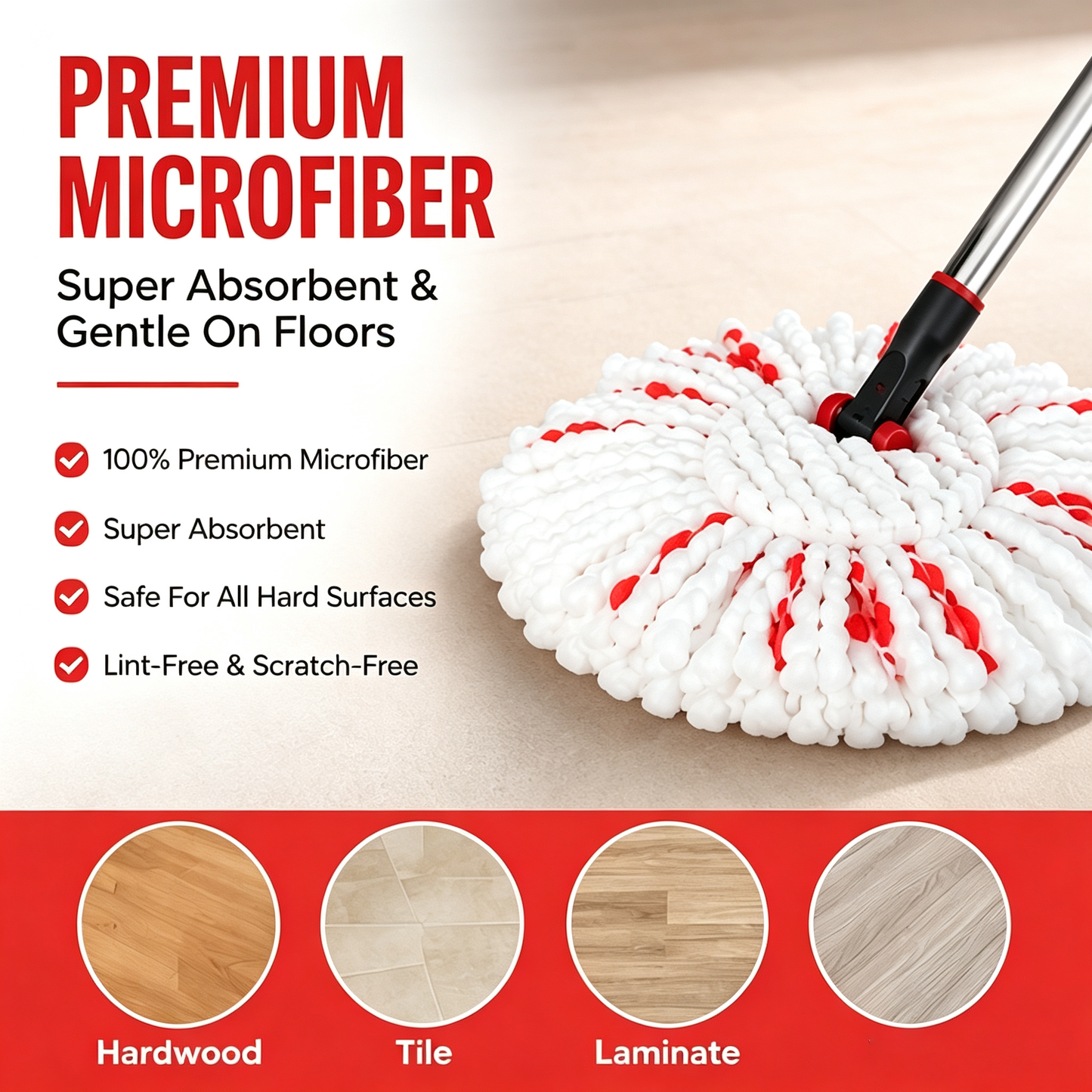 🔥 Hot Sale | 3 Pack Spin Mop Heads Replacements