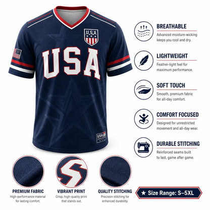 🇺🇸 USA Liberty Soccer Jersey – Patriotic American Flag V-Neck Football Shirt