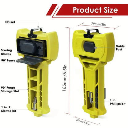 🔨 Door Latch Installation Kit – Precision Mortise Tool for Fast & Accurate Door Lock Installation, Fits Square & Round Deadbolts, 1-3/8" & 1-3/4" Doors
