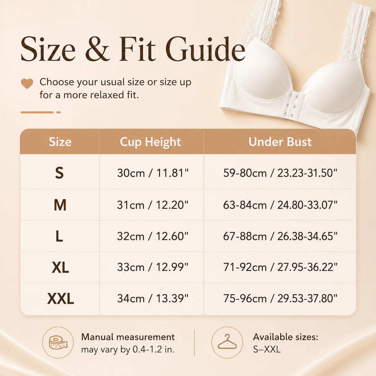 ☁️Big-size gathered front snap closure fixed cup lace bra-style bra