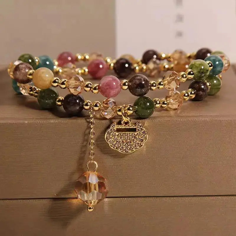 🏆Top Rated 4.9★｜5,000+ Happy Wearers｜Double-Strand Stacked Crystal Bracelet