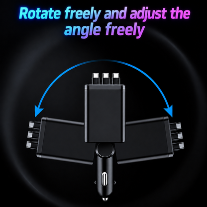 Retractable Automotive High Speed Car Charger with Starry Sky Atmosphere Light