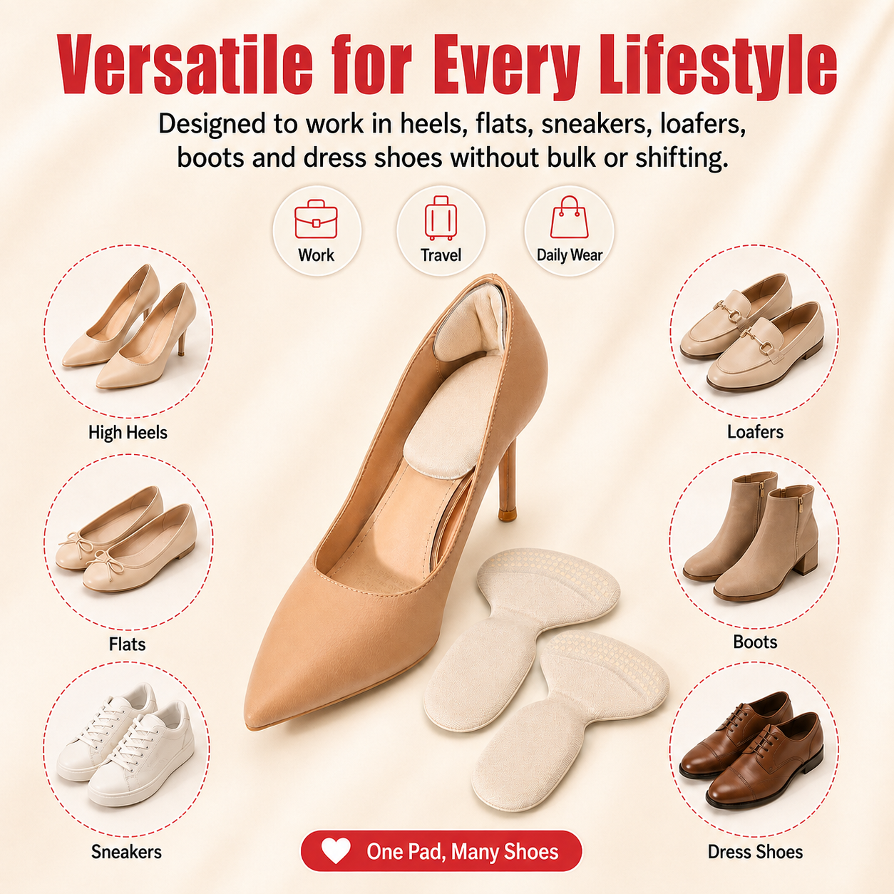 Soft Cushion Heel Liners – Anti-Slip Heel Protectors for Better Shoe Fit & Comfort
