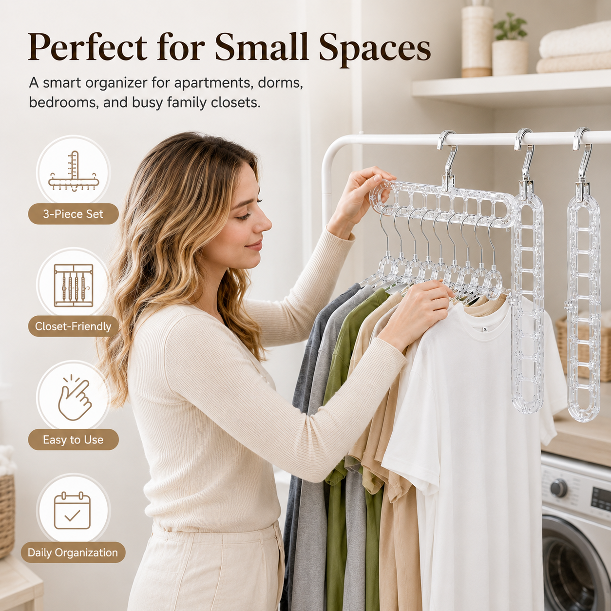 9-Hole Foldable Pants Hanger – Adjustable Anti-Slip Space-Saving Closet Organizer