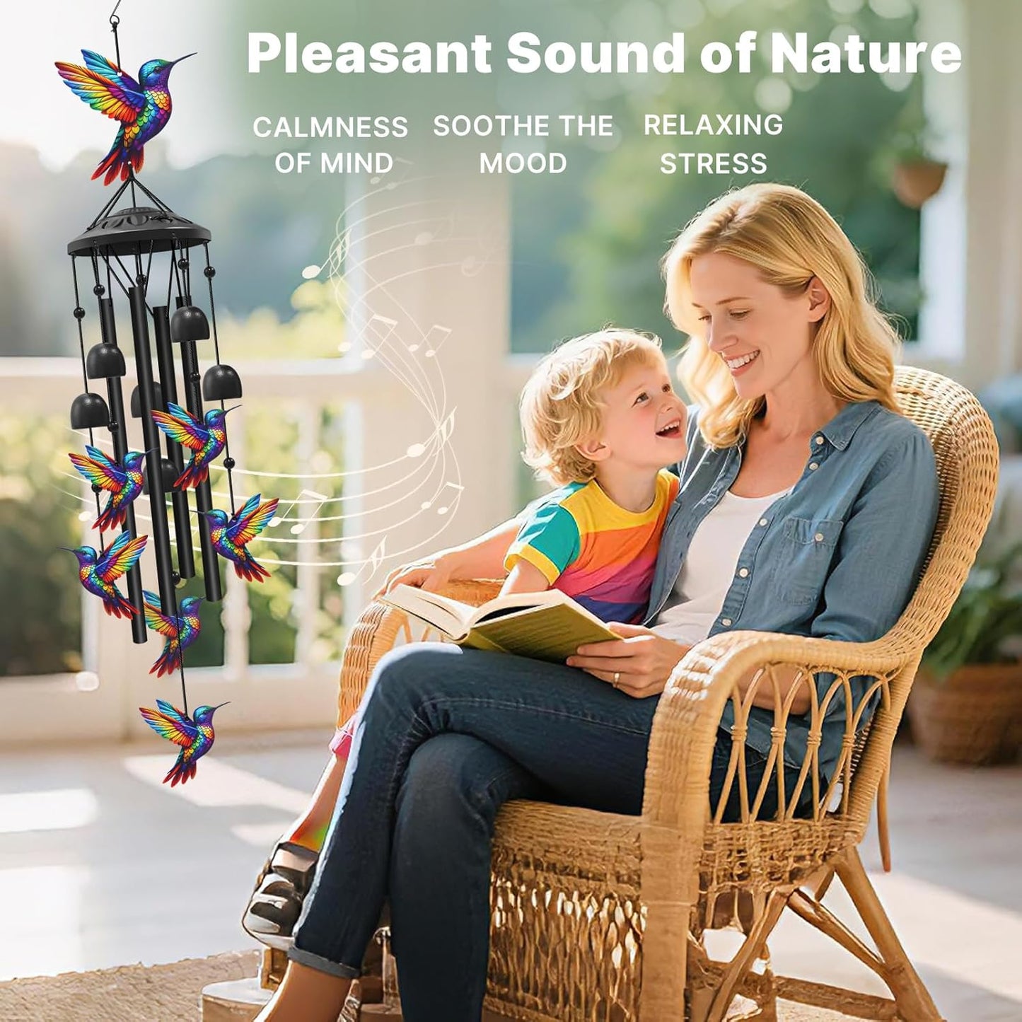 🔥Juneteenth 49 OFF-🐦Vintage Colorful Hummingbird Wind Chime with Metal Tubes and Bells