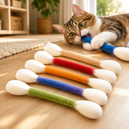 🔥 780K+ Sold | 🐈 Giant Q-Tip Cat Toy | Viral Cat Chew & Play Toy