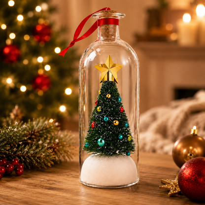 Recordable Christmas Tree Message Bottle | Personalized Holiday Decor Gift
