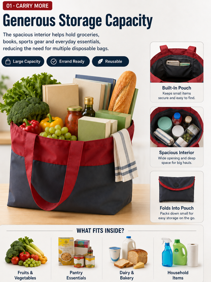 Eco-Friendly Foldable Large Capacity Shopping Bag