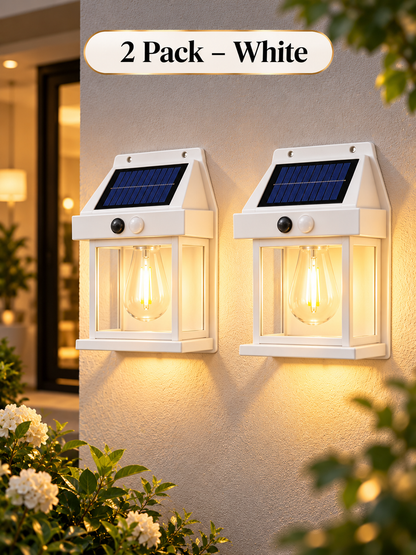☀️ 2-Pack Solar Motion Sensor Wall Lights | Warm Glow Outdoor Lanterns 🏡