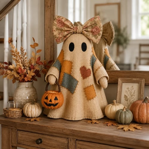 🔥🎁【Halloween Gifts】Lighted Vintage Patchwork Ghost
