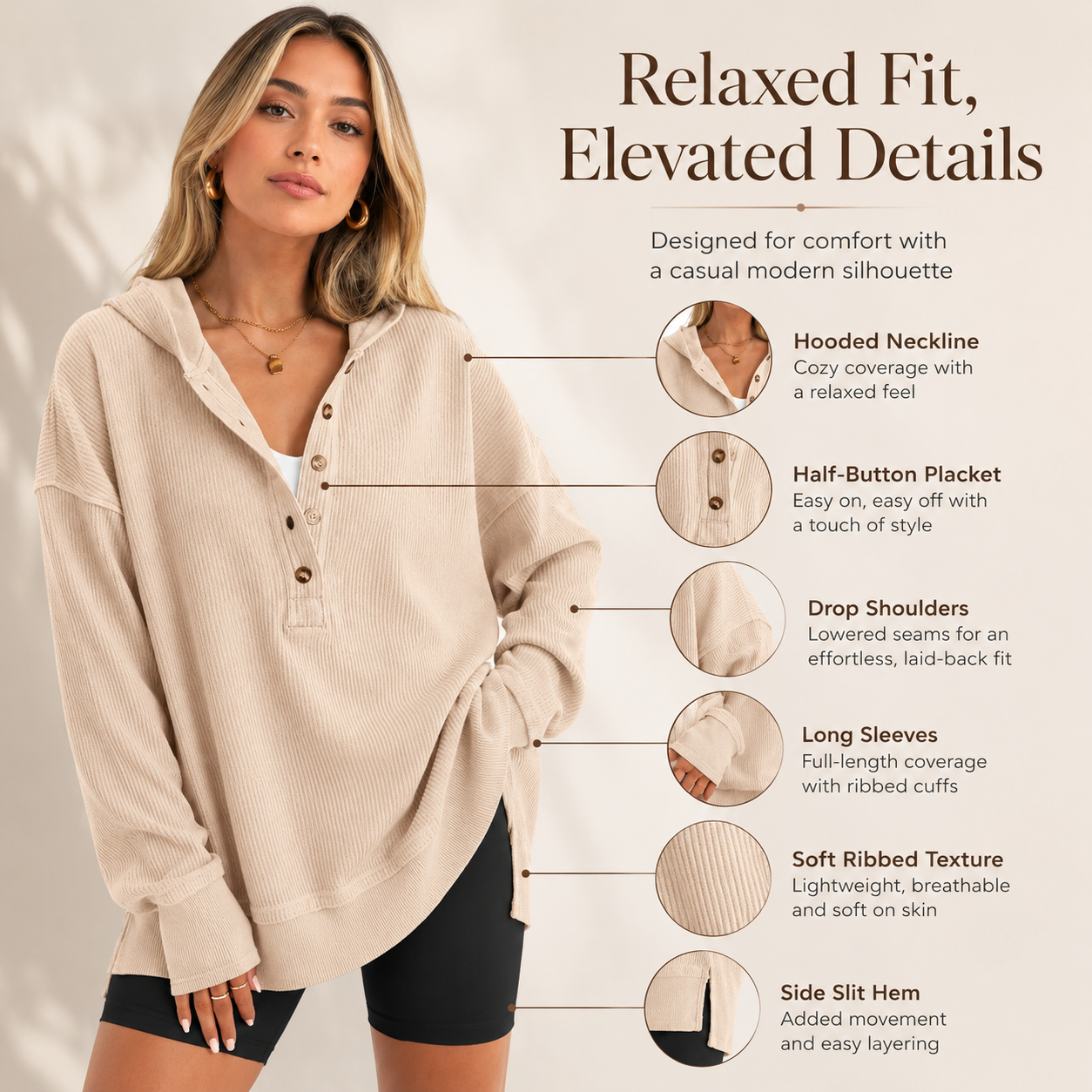 Womens Fashion Long Sleeve Hoodie