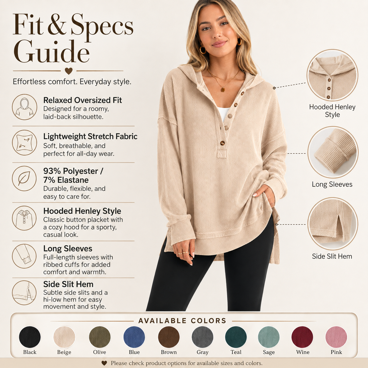 Womens Fashion Long Sleeve Hoodie
