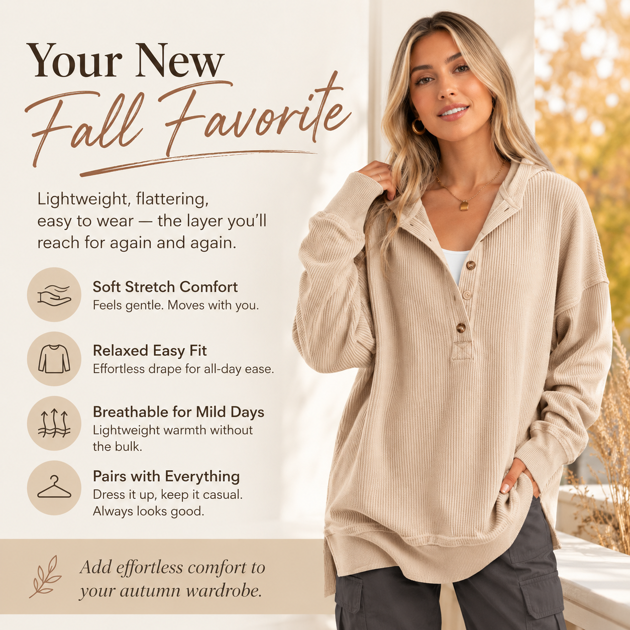 Womens Fashion Long Sleeve Hoodie