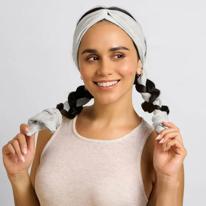💆‍♀️Heather Gray Active Curling Headband – Heatless Hair Curler for Soft Waves & Curls