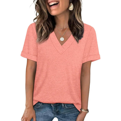 Essential V-Neck Summer Tee - Soft Cotton Blend