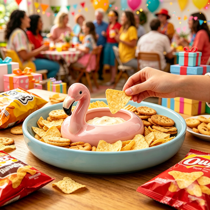 Flamingo Pool Float Chip and Dip Platter