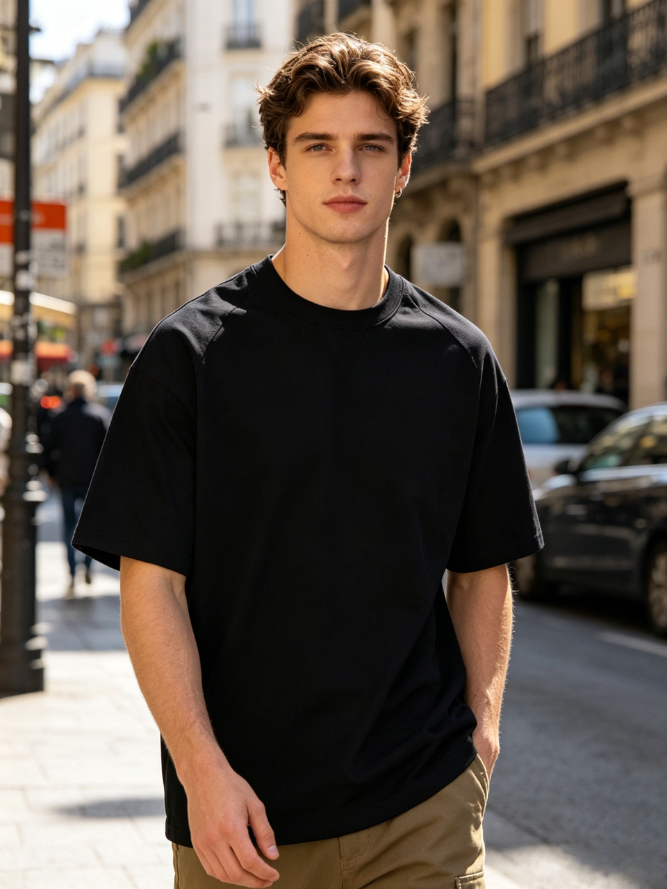 Men's Micro French Terry Oversized T-Shirt Fabric Top