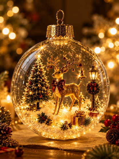 ✨ Magical Illuminated 3D Christmas Baubles – Bring Your Tree to Life!