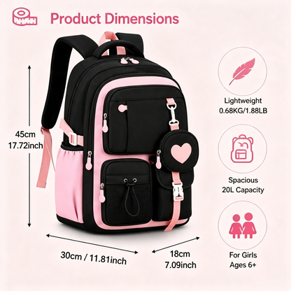 🔥Girl Backpack, Spacious Bookbag, Durable Teens School Bag