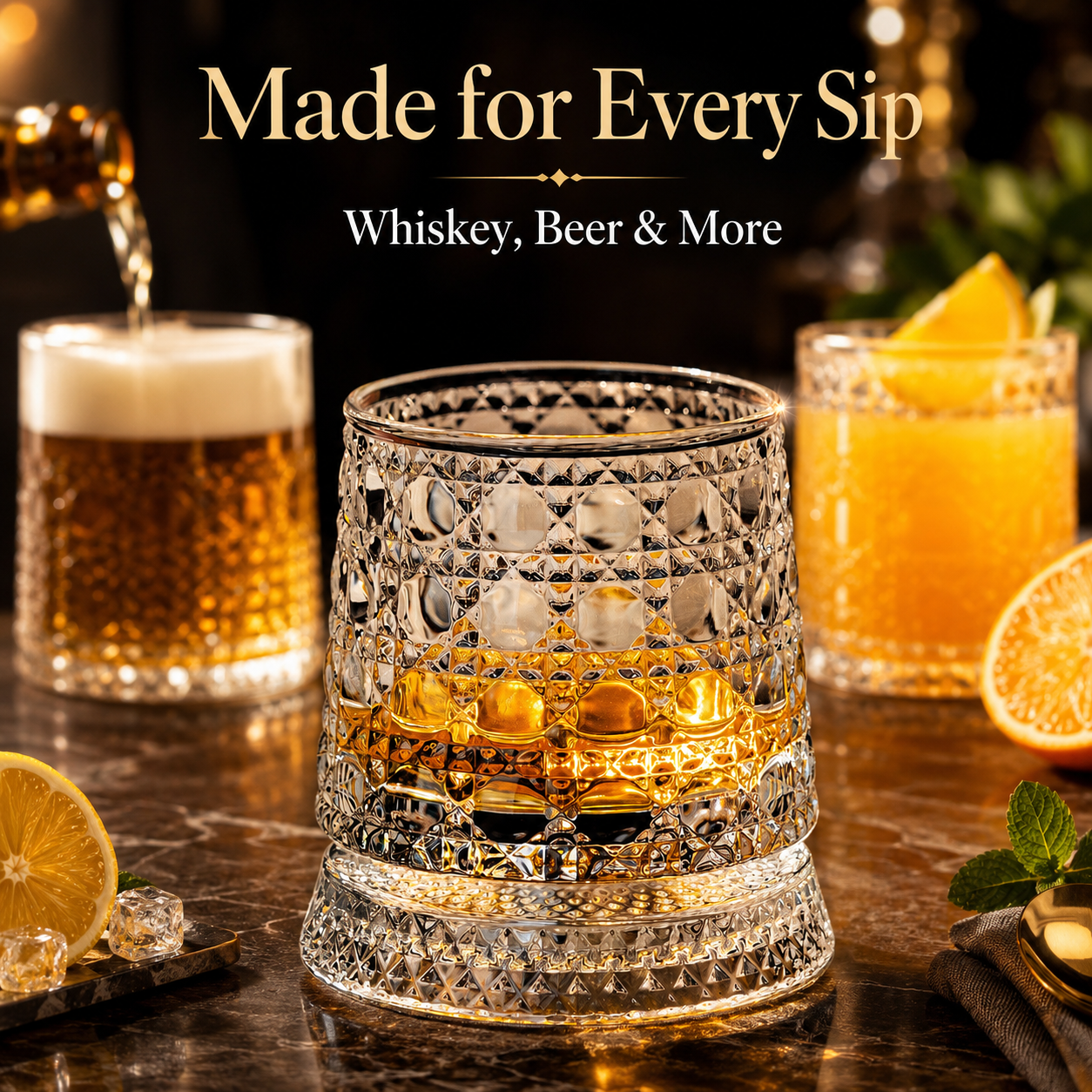 360° Rotating Crystal Glass Cup – The Fun Drinkware That Won’t Tip Over