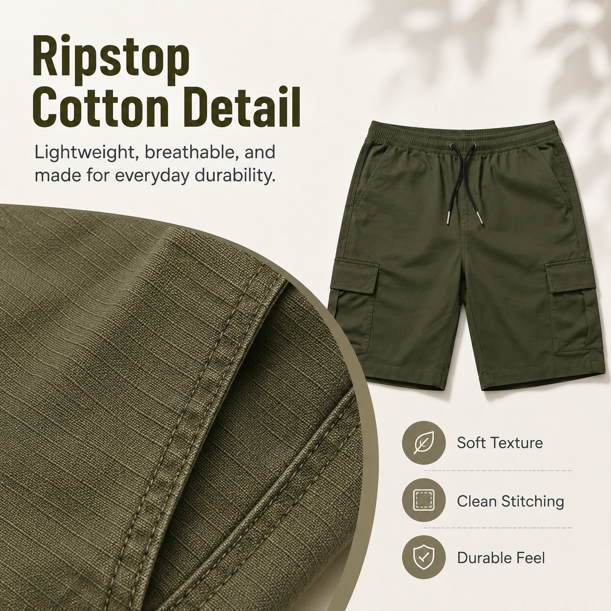 🔥🔥Customer Favorite Men's Shorts Set Khaki Black & Green Slanted Pockets