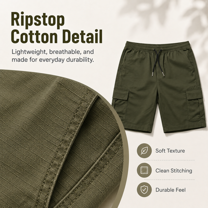 🔥🔥Customer Favorite Men's Shorts Set Khaki Black & Green Slanted Pockets