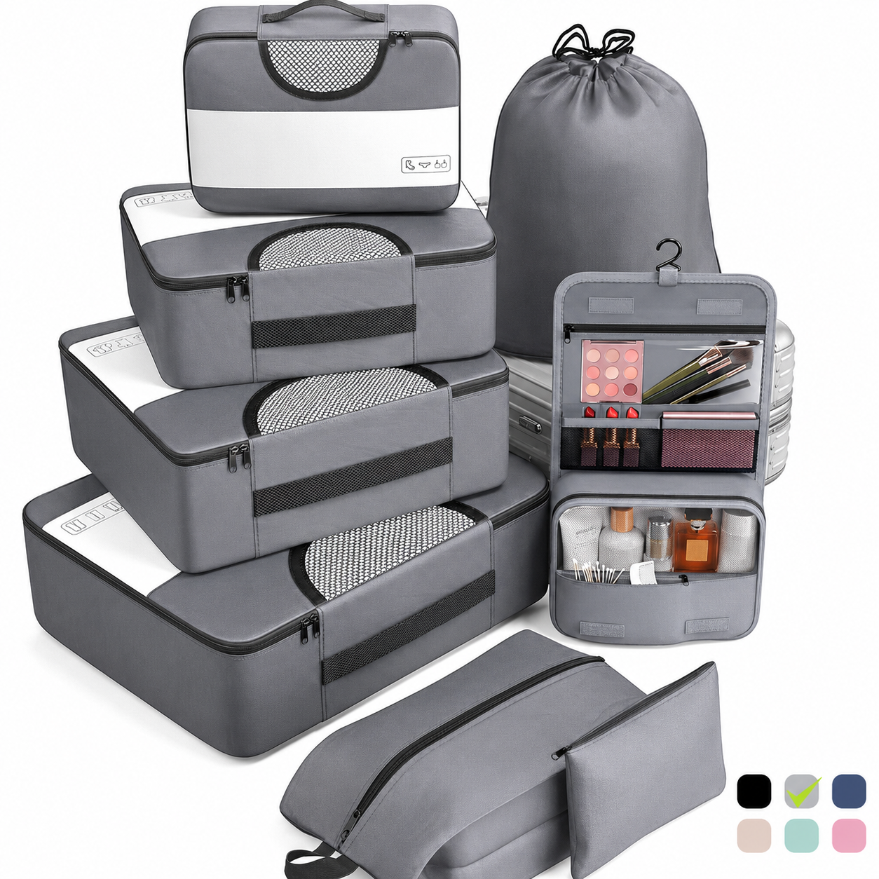 🎒Daily Decluttering | Portable 8-Piece Multifunctional Foldable Storage Bag and Travel Organizer Set ✨