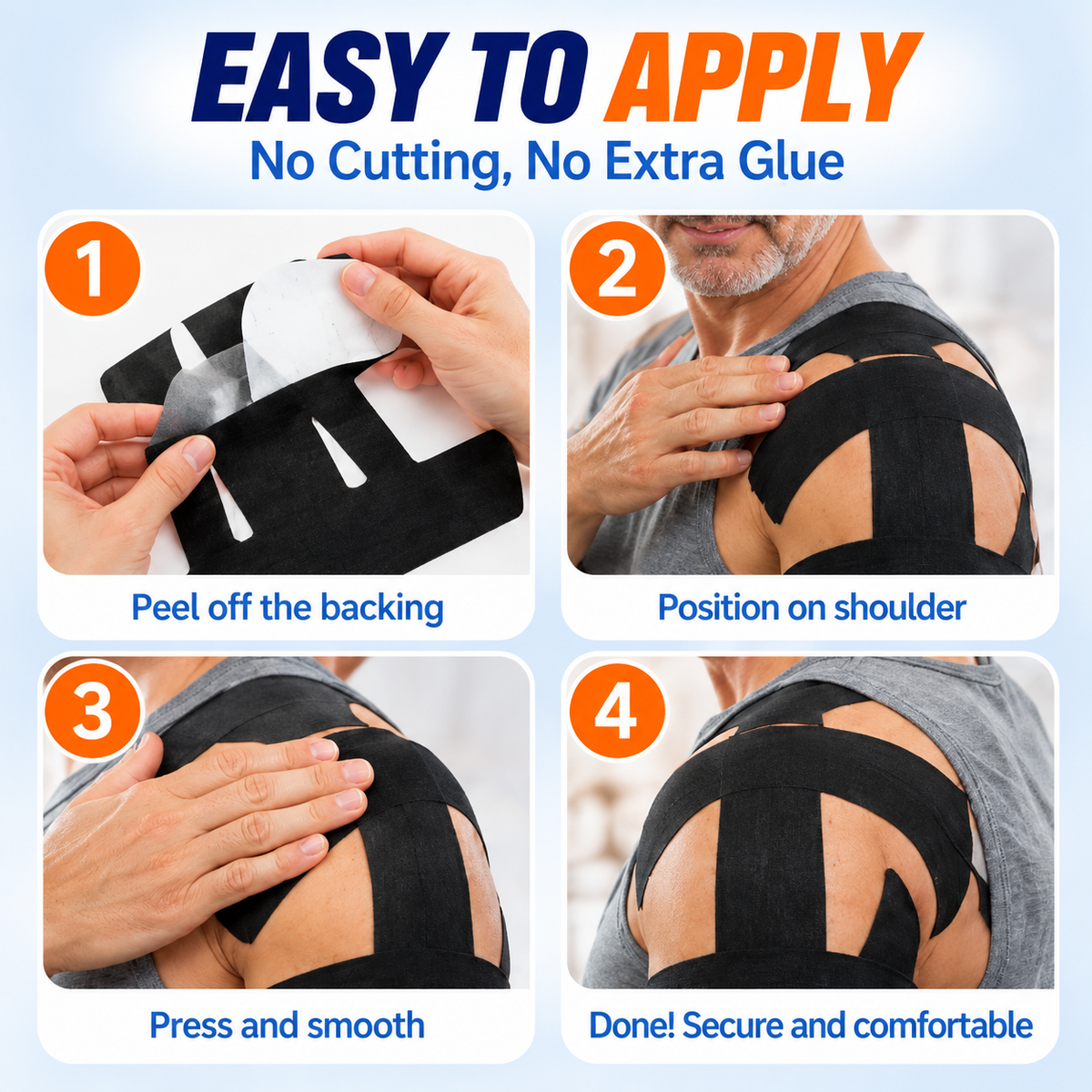 💪 Precut Kinesiology Tape – Senior Shoulder Support 🩹Muscle Strain Relief & Daily Mobility Care for Older Adults 🌿🏃