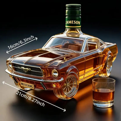 🔥Vintage Racing Car Crystal Glass Whiskey Decanter🥃