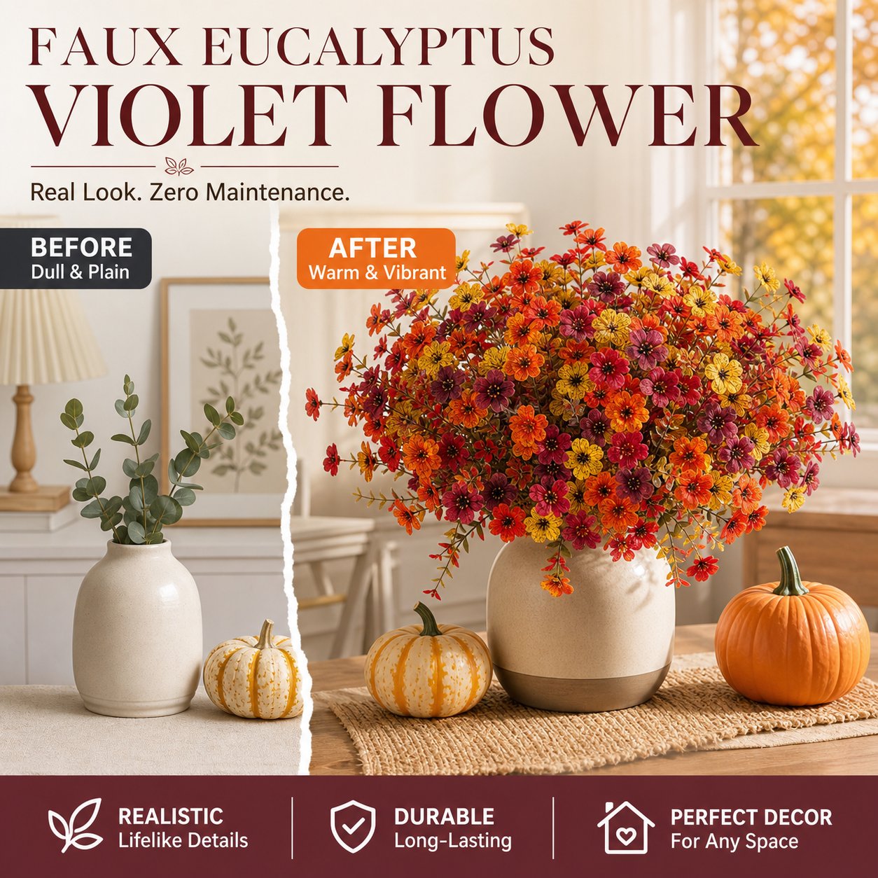 🔥Bestseller🍂Fall & Halloween Fake Flower Bouquet🧡
