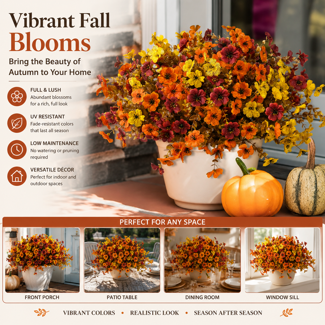🔥Bestseller🍂Fall & Halloween Fake Flower Bouquet🧡