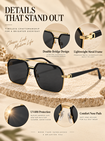 🕶️ Retro Rimless Square Sunglasses – Stylish UV-Protection Fashion Shades