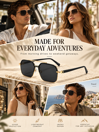 🕶️ Retro Rimless Square Sunglasses – Stylish UV-Protection Fashion Shades