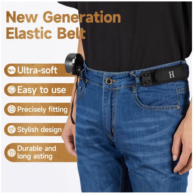 ⚡ Tactical Metal Hook Belt – No Buckle, Invisible Fit