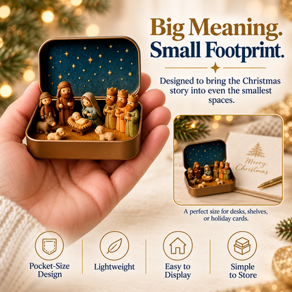 ✝️Faith Trend｜Daily 1000+ Sold｜Mini Christmas Nativity Set in Tin Box