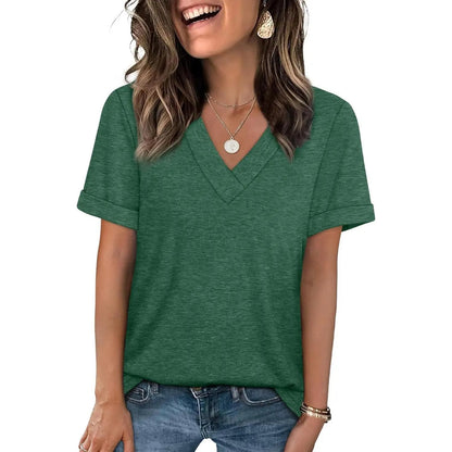 Essential V-Neck Summer Tee - Soft Cotton Blend