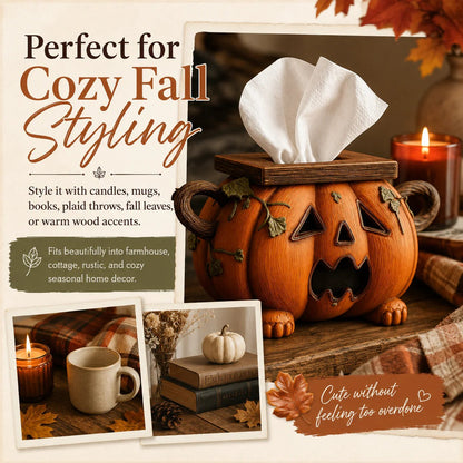 🎃 Pumpkin Halloween Tissue Box Cover-Turn Your Everyday Tissue Box Into A Spooky Fall Decoration