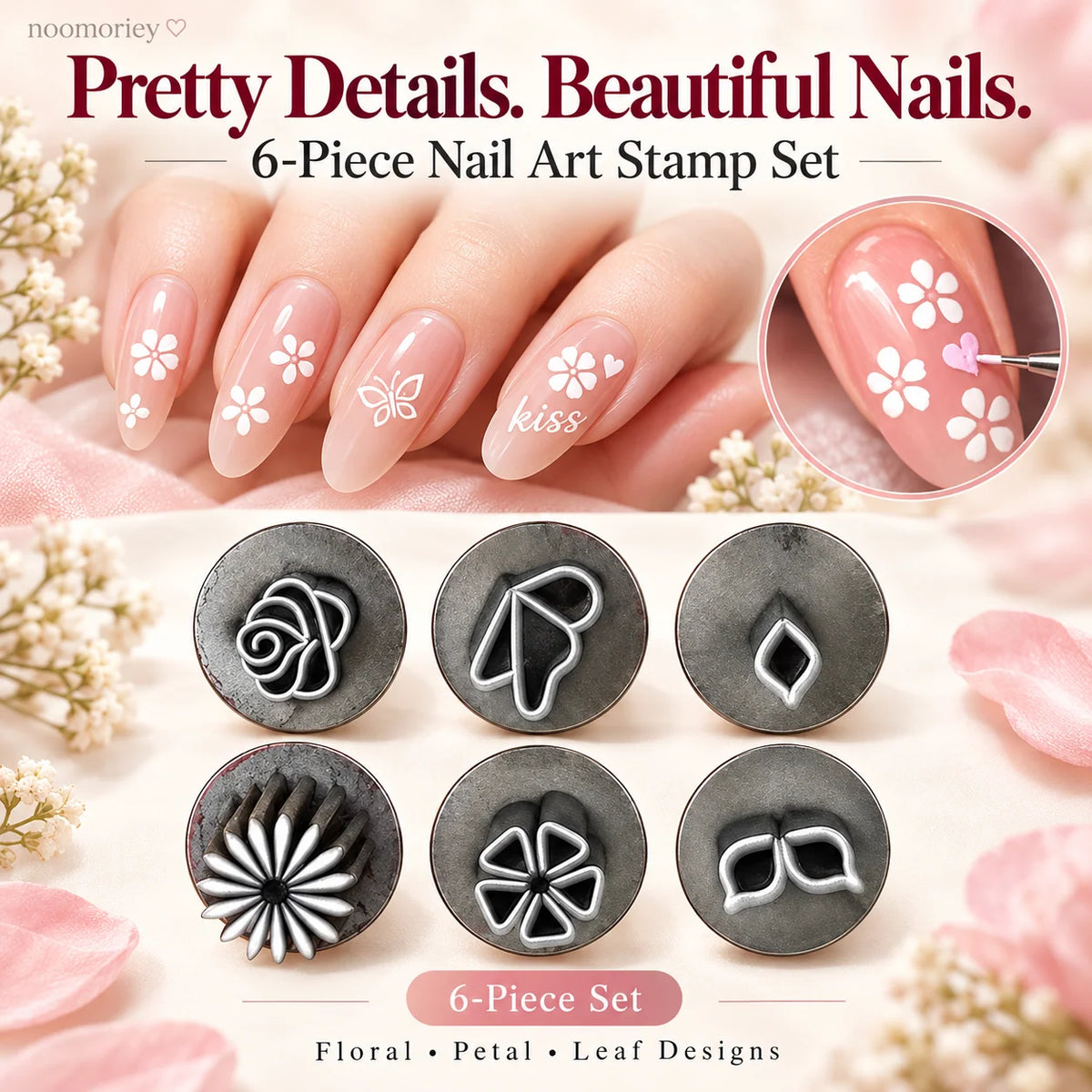 🔥Nail Art Stamp Pen Set – Floral & Butterfly Nail Design Tool