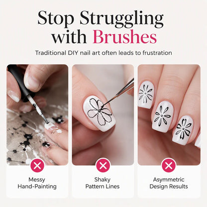 🔥Nail Art Stamp Pen Set – Floral & Butterfly Nail Design Tool