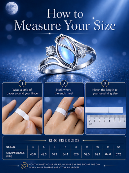 925 Silver Rainbow Moonstone Ring✨Jewelry Trend