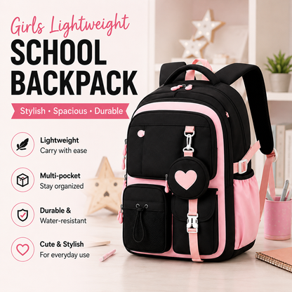 🔥Girl Backpack, Spacious Bookbag, Durable Teens School Bag