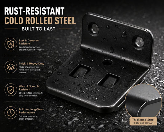 Heavy-Duty Stainless Steel Corner Braces – Quick-Install L-Shaped Furniture Connectors & Reinforcement Brackets (Screws Included)