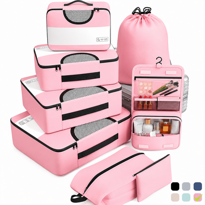 🎒Daily Decluttering | Portable 8-Piece Multifunctional Foldable Storage Bag and Travel Organizer Set ✨